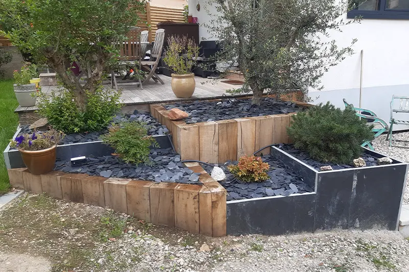 Dulac paysagiste création de massif, jardi, Saint Genis Laval Rhône